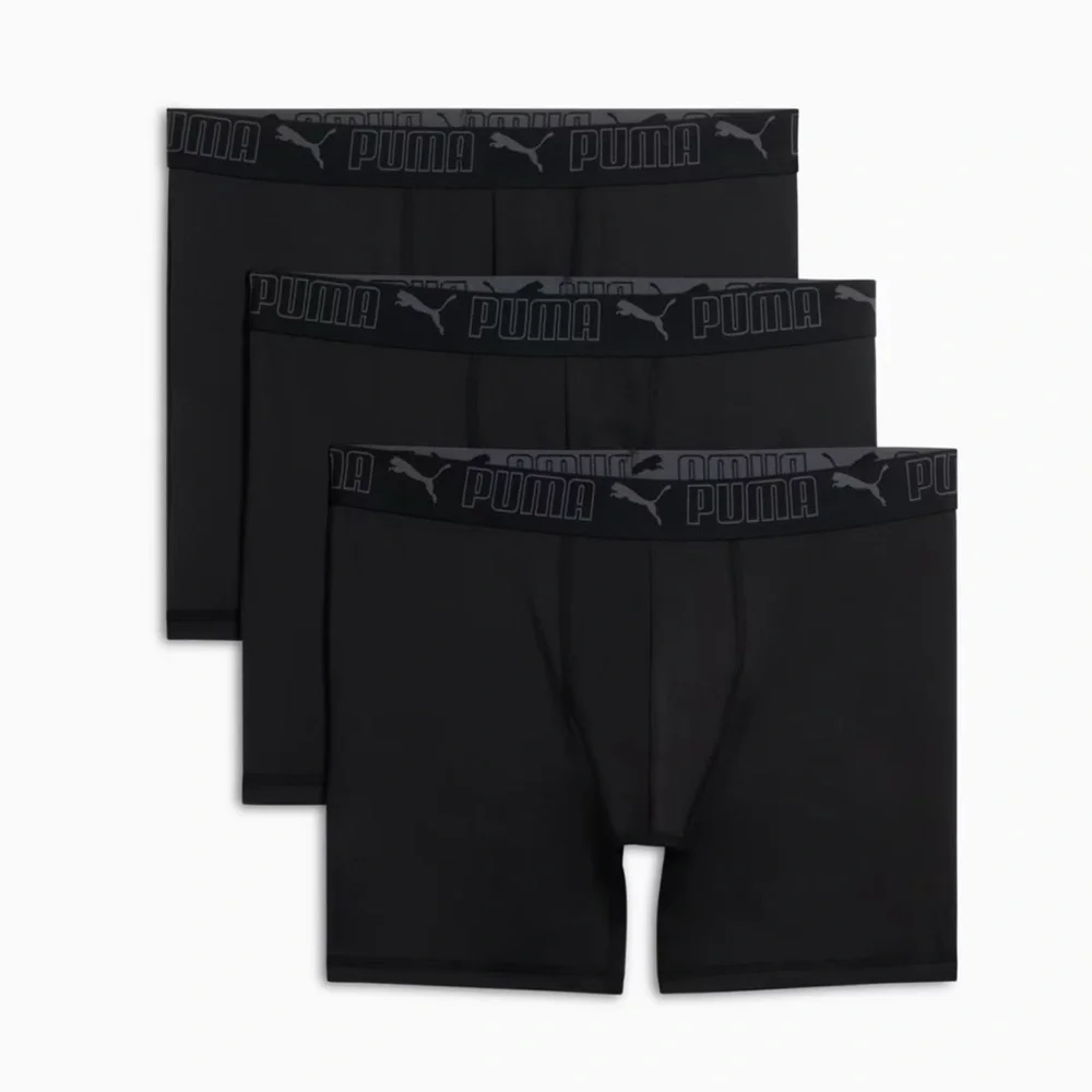 Puma‎ Men's Boxer Briefs 3 Pack Black Comfort Stretch Waistband  Underwear